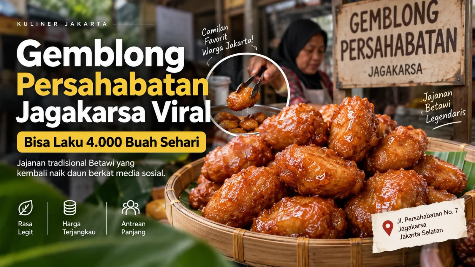 Gemblong Persahabatan Jagakarsa: Jajanan Betawi yang Mencuri Perhatian, Ludes Ribuan Buah Tiap Hari